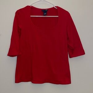 Venezia 14/16 red half-sleeve, scoop neck top